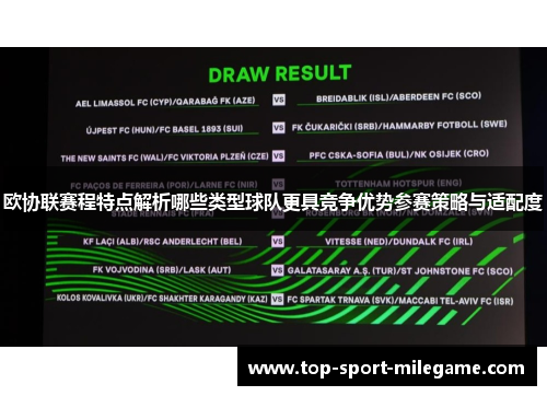 欧协联赛程特点解析哪些类型球队更具竞争优势参赛策略与适配度